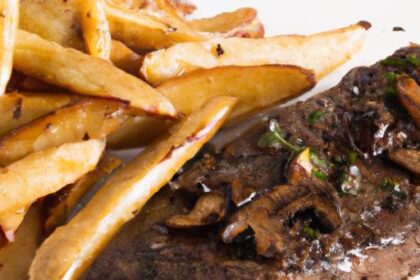 Savor Classic Steak Frites with Tangy Shallot Sauce Delight