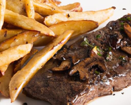 Savor Classic Steak Frites with Tangy Shallot Sauce Delight