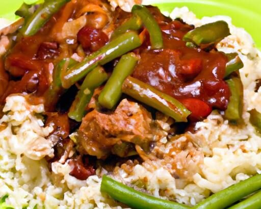 Hearty Harmony: Traditional Rice with Green Beans & Meat