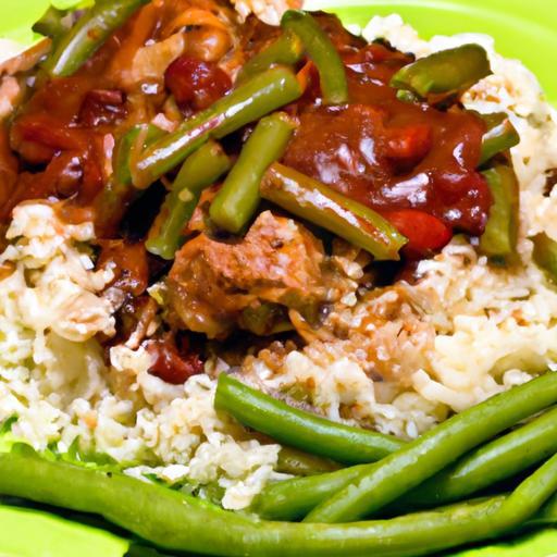 Hearty Harmony: Traditional Rice with Green Beans & Meat