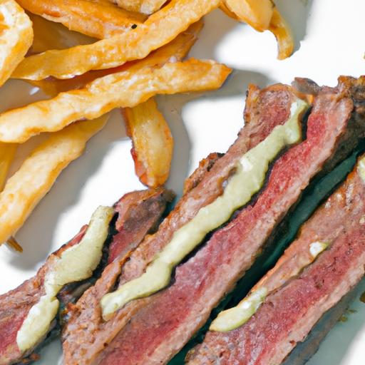 Savor Classic Steak Frites with Tangy Shallot Sauce Delight