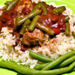 Hearty Harmony: Traditional Rice with Green Beans & Meat