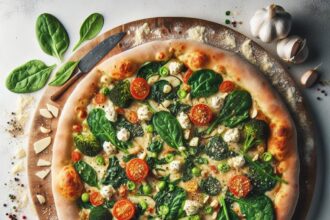 Savory Greek Roasted Garlic Spinach White Pizza Delight