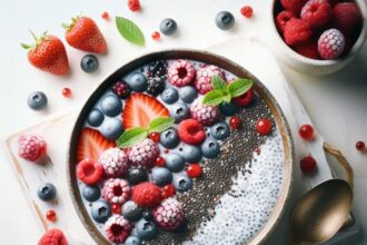 Tropical Bliss: Coconut Chia Pudding with Berry Burst