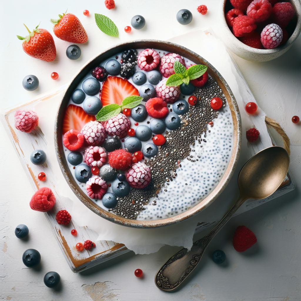 Tropical Bliss: Coconut Chia Pudding with Berry Burst