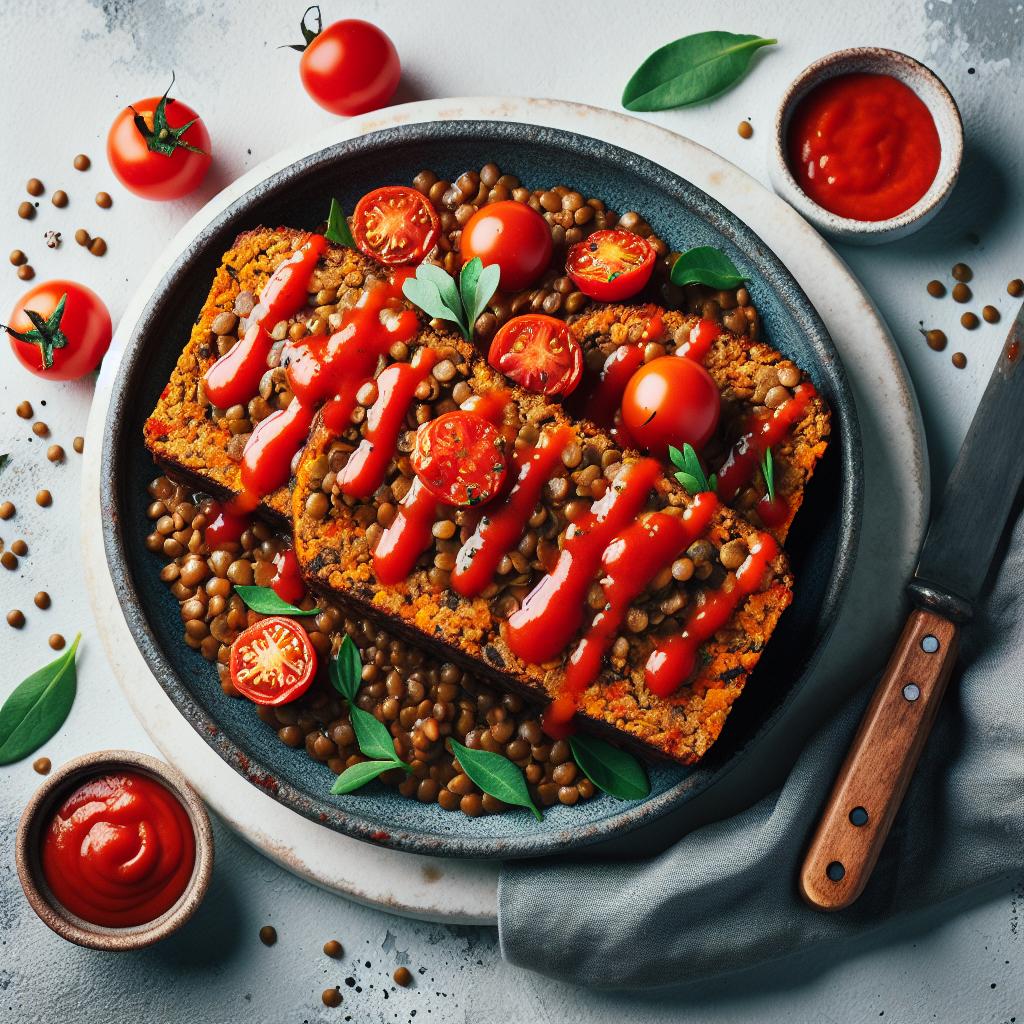 Savor the Hearty Vegan Lentil Loaf with Tangy Tomato Glaze