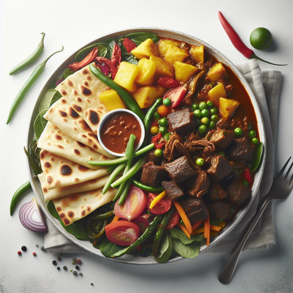 Savoring Tradition: Caribbean Curry with Authentic Roti Flair