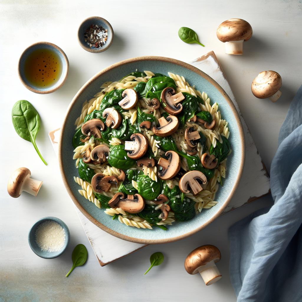 Savor Creamy Spinach & Mushroom Orzo: A Cozy Delight