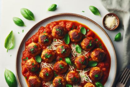 Savory Turkey Meatballs Simmered in Rich Marinara Sauce