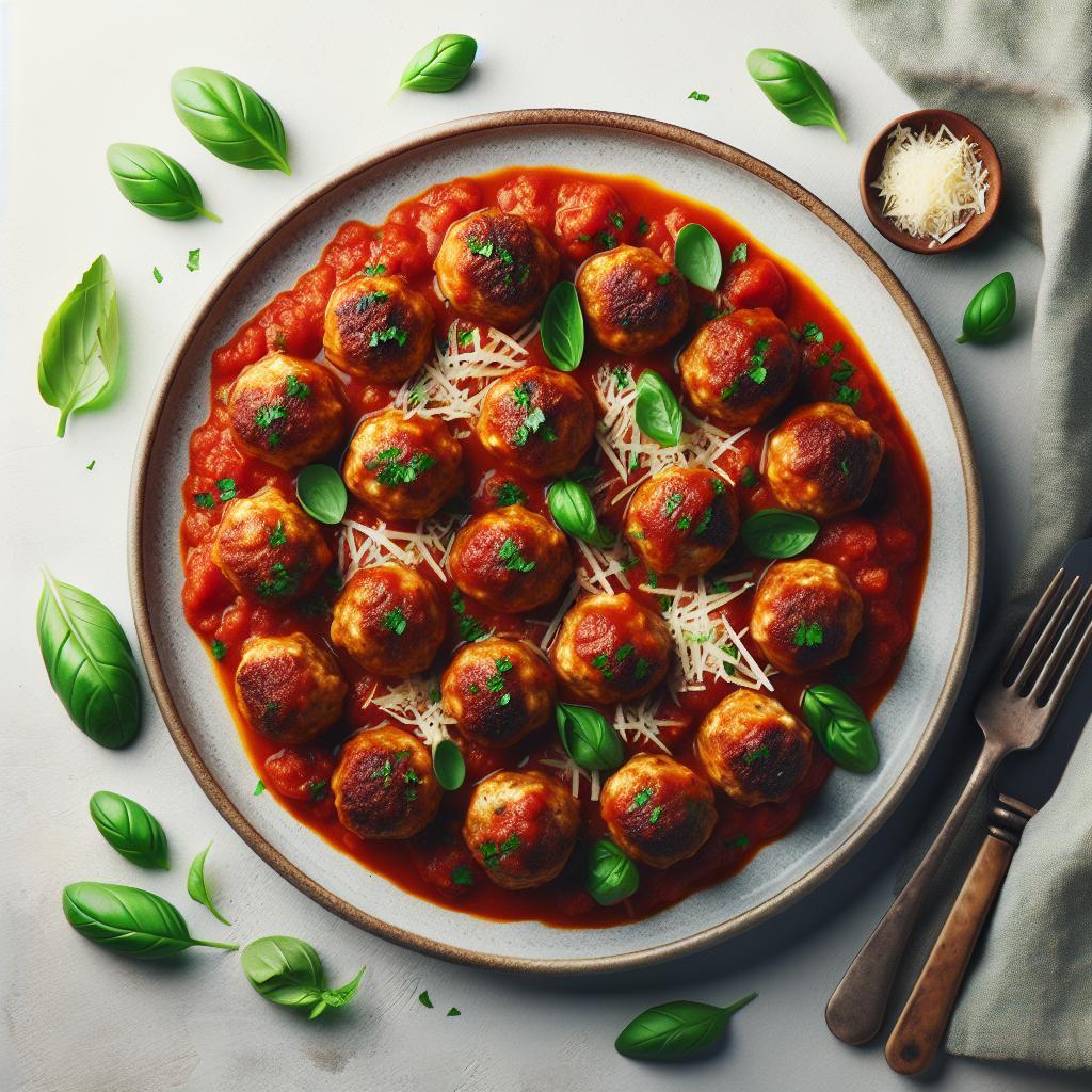 Savory Turkey Meatballs Simmered in Rich Marinara Sauce