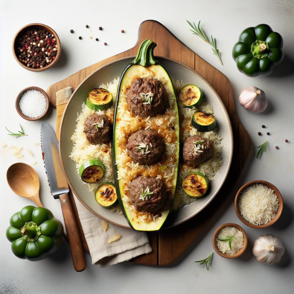 Hearty Beef and Rice Stuffed Zucchini: A Flavorful Delight