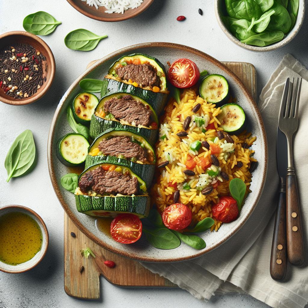 Hearty Beef and Rice Stuffed Zucchini: A Flavorful Delight