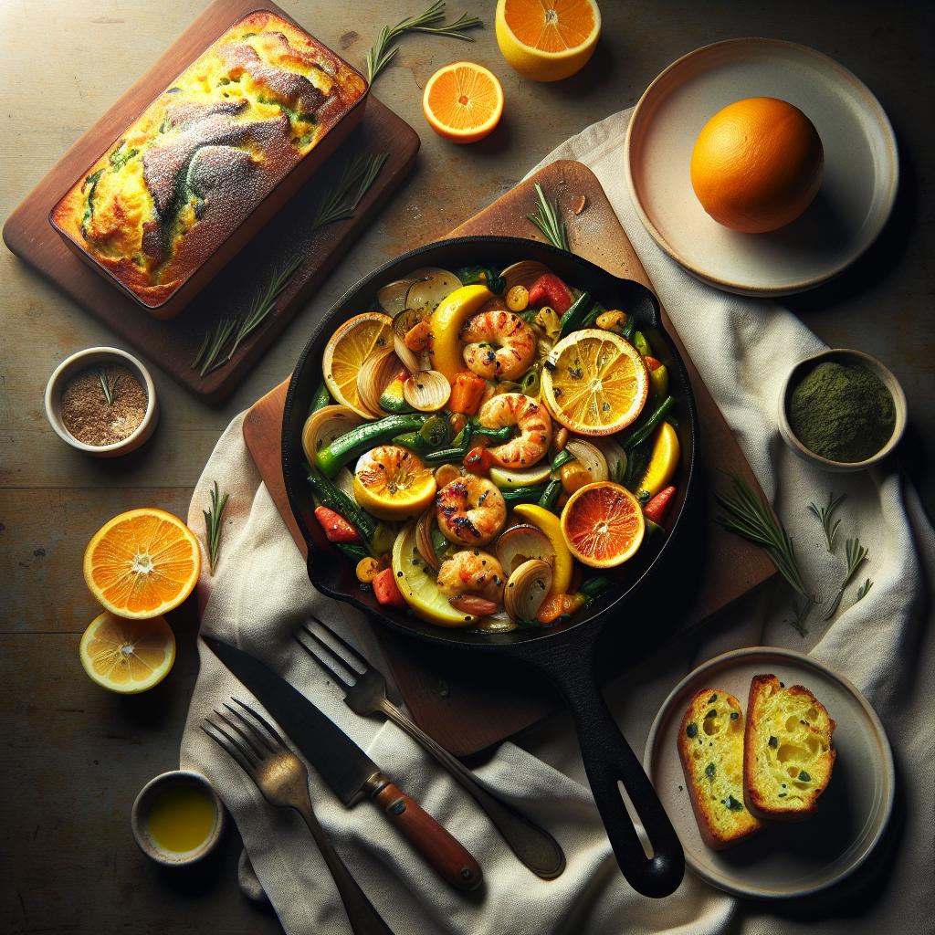 Savory Skillet & Citrus Loaf: A Flavorful Duo Delight