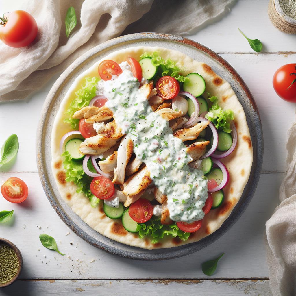 Savor Greek Chicken Gyros with Creamy Tzatziki Bliss