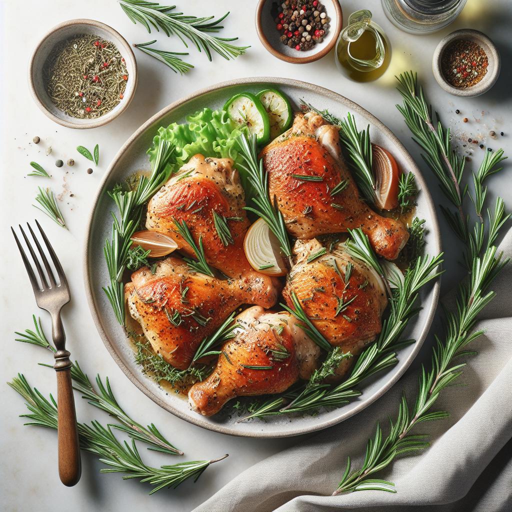 Savory Baked Chicken Thighs Infused with Fresh Rosemary