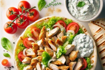 Savor Greek Chicken Gyros with Creamy Tzatziki Bliss