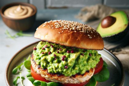 Savory Turkey Burger Meets Creamy Avocado Mash Delight