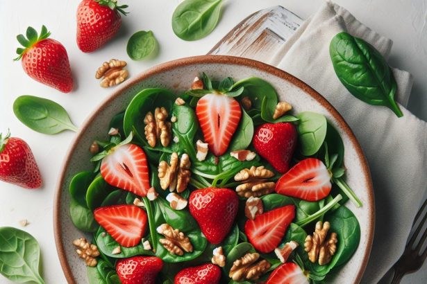 Strawberry Spinach Salad with Walnuts: A Crisp, Nutty Delight
