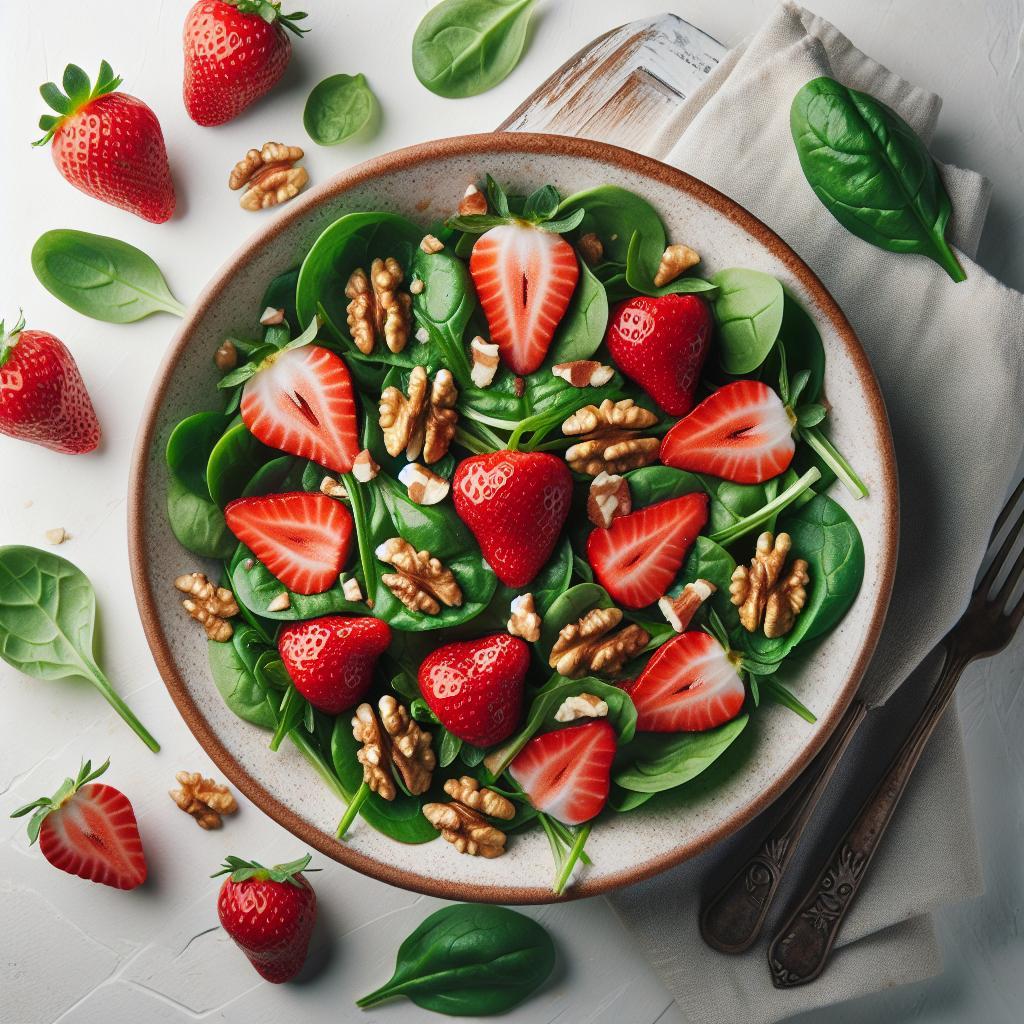Strawberry Spinach Salad with Walnuts: A Crisp, Nutty Delight