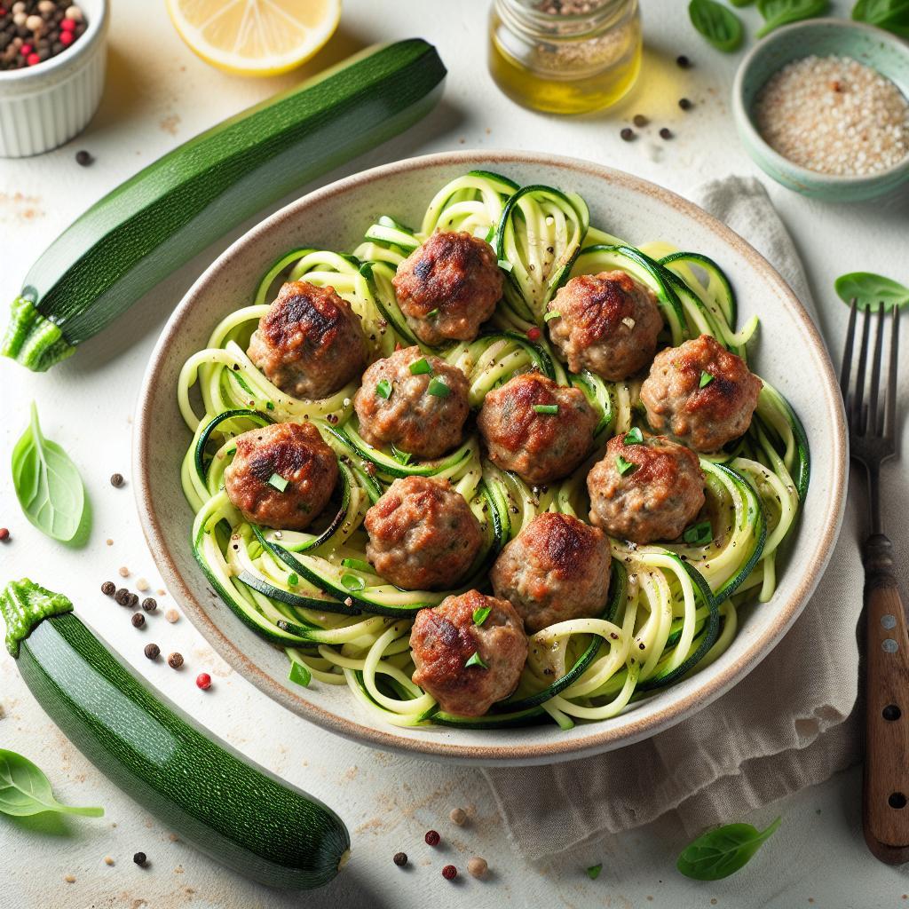 Wholesome Turkey Meatballs Over Fresh Zucchini Noodles