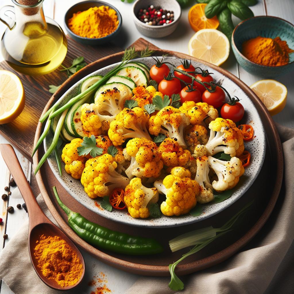 Golden Glow: Roasted Cauliflower with Vibrant Turmeric