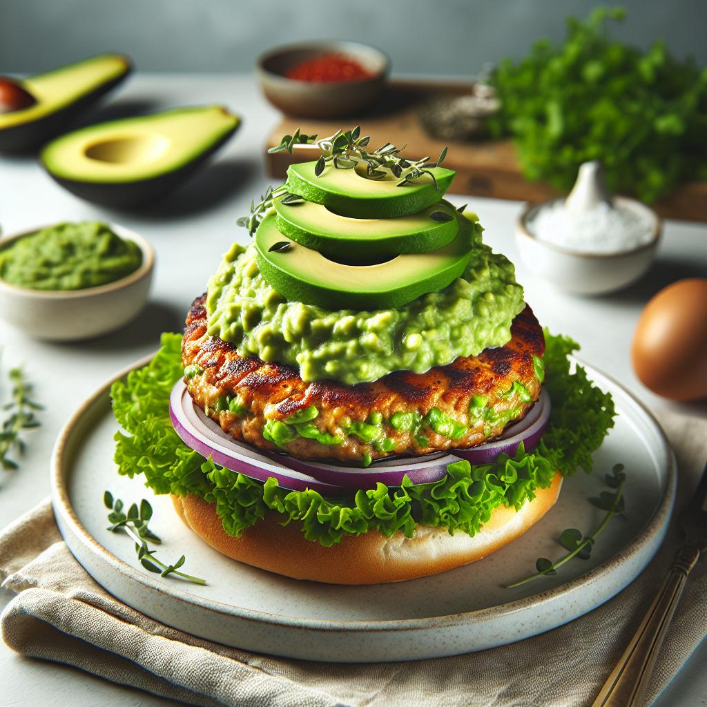 Savory Turkey Burger Meets Creamy Avocado Mash Delight