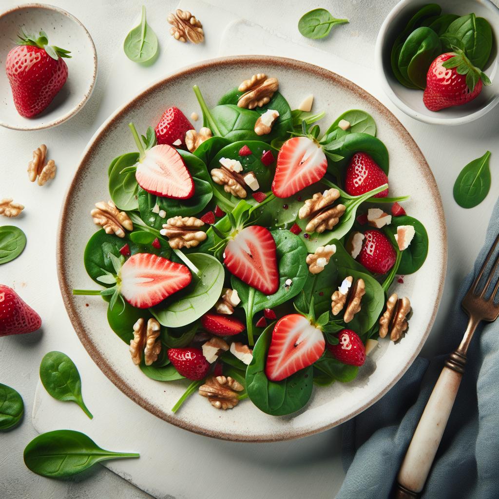 Strawberry Spinach Salad with Walnuts: A Crisp, Nutty Delight
