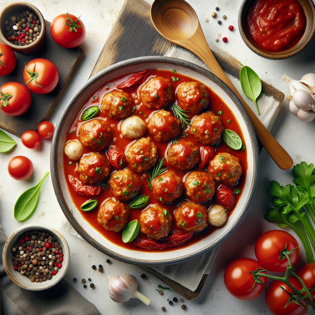 Savory Turkey Meatballs Simmered in Rich Tomato Sauce