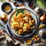 Golden Goodness: Roasted Cauliflower with Garlic Delight