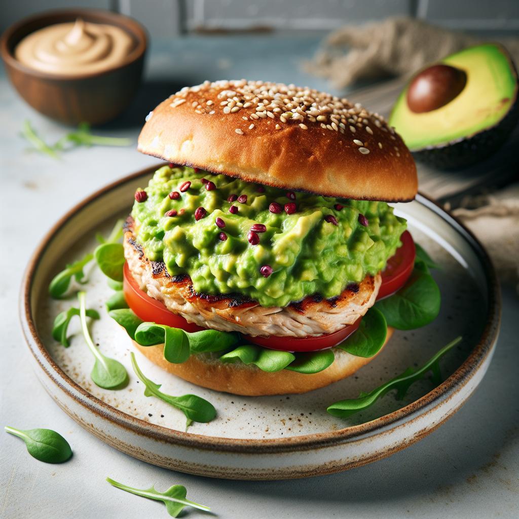 Savory Turkey Burger Meets Creamy Avocado Mash Delight