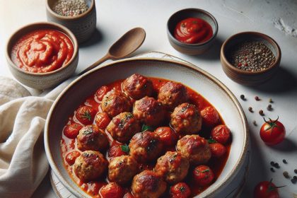 Savory Turkey Meatballs Simmered in Rich Tomato Sauce